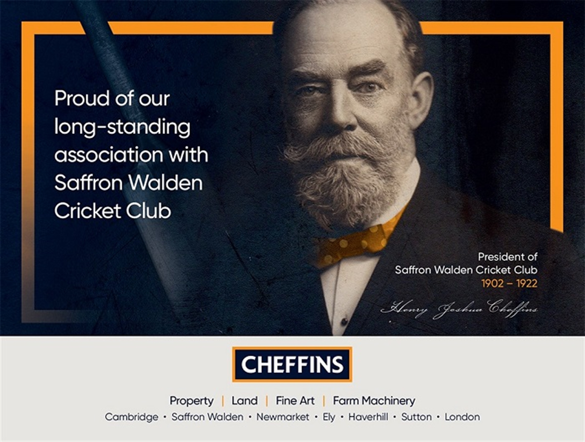 Cheffins renews sponsorship deal with Saffron Walden Cricket Club